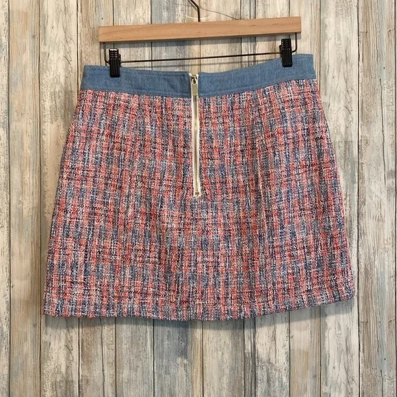 House of Harlow 1960 blue denim and pink button tweed skirt | Size 10 - Picture 6 of 9